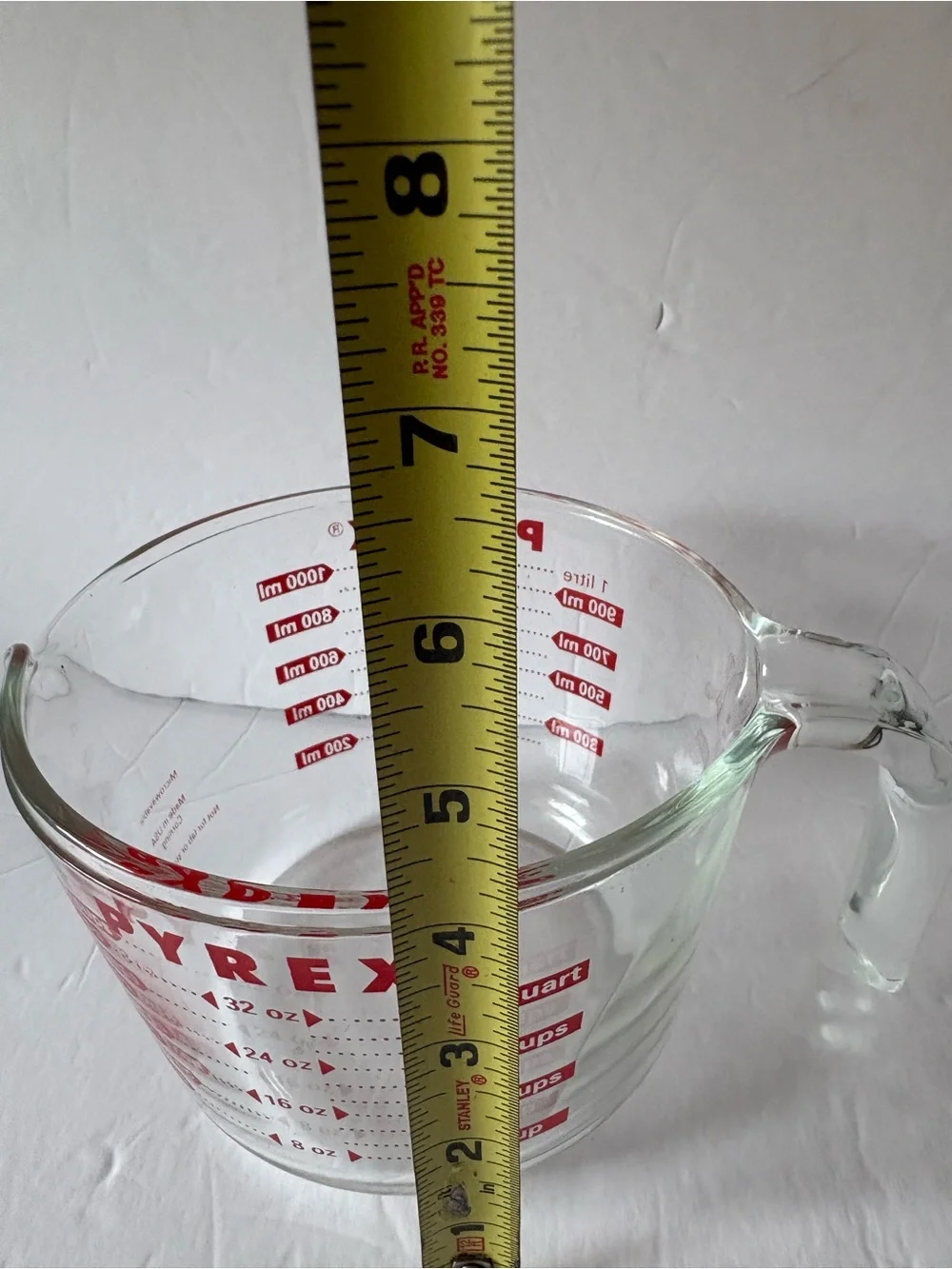 PYREX 4 Cup 1 Quart Glass Measuring Cup Red Lettering